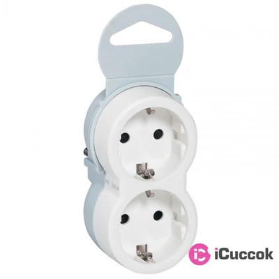 Legrand 050655 gyermekvédelemmel fehér-szürke kettős földelt elosztó