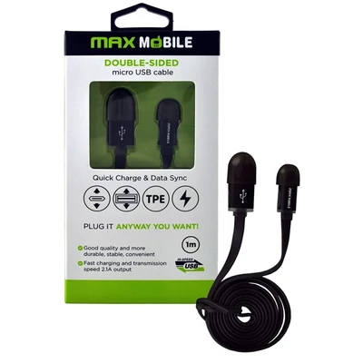 Max Mobile 1m szimmetrikus csatlakozású Micro USB adatkábel