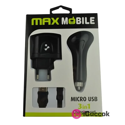 Max Mobile micro USB 3 in 1 töltő szett