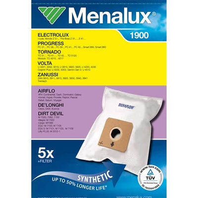 Menalux 1900 5 db szintetikus porzsák + 1 mikroszűrő