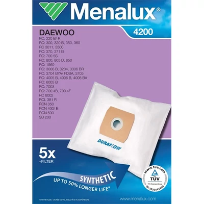 Menalux 4200 5 db szintetikus porzsák + 1 mikroszűrő