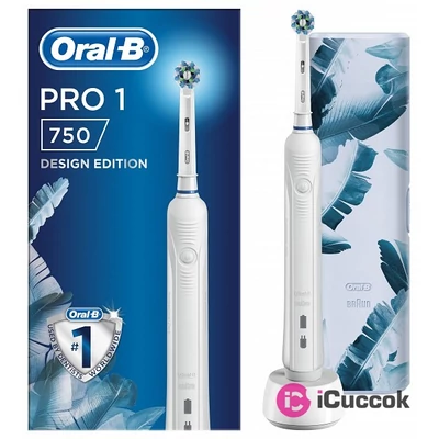 Oral-B PRO 750 Cross Action fejjel fehér elektromos fogkefe + útitok
