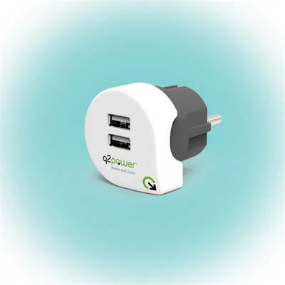 Q2 Power Q2CHARGE2 Európa 2.4A univerzális 2x USB hálózati töltő