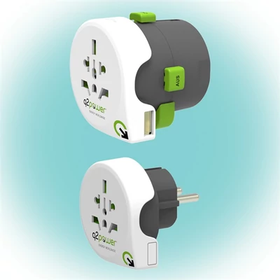 Q2 Power Qdapter USB 360 utazó adapter + USB aljzat