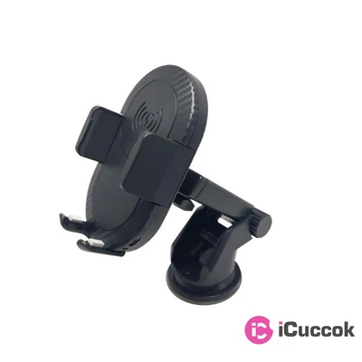 Quazar Q-Car fekete autós telefontartó konzol és vezeték nélküli gyorstöltő