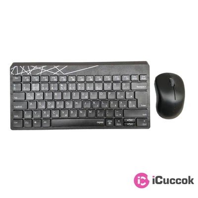 Rapoo "8000S" HUN fekete vezeték nélküli billentyűzet + egér