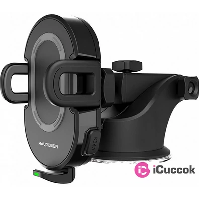 Ravpower RP-SH007 vezeték nélküli töltővel fekete autós telefon tartó