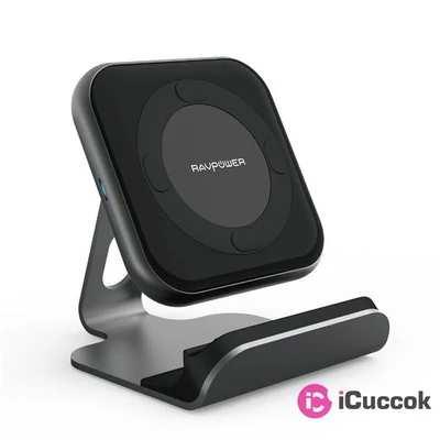 Ravpower RP-PC070 10W-os fekete vezeték nélküli autós töltő és telefontartó