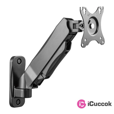 Stell SOS 1810 13"-32" VESA 100x100 Single egykaros gázdugattyús fali monitor tartó konzol