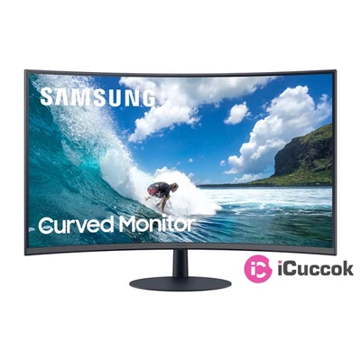 Samsung 23,6" C24T550FDR LED HDMI Display port ívelt kijelzős kékes sötétszürke monitor