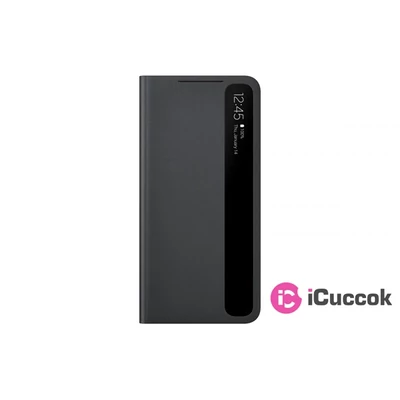 Samsung OSAM-EF-ZG991CBEG Galaxy S21 clear view fekete oldalra nyíló tok