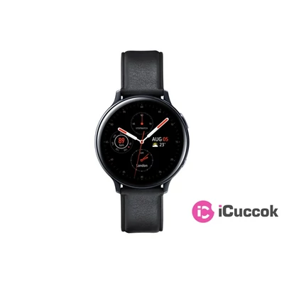 Samsung SM-R820NSKA Watch Active2 44mm fekete okosóra, acél váz / bőr szíj