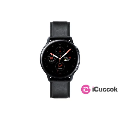 Samsung SM-R830NSKA Watch Active2 40mm fekete okosóra, acél váz / bőr szíj