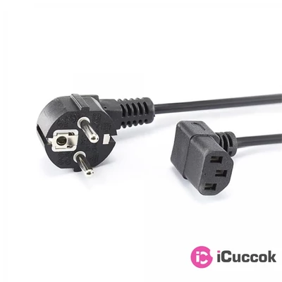 Sbox POWER-UGAONI PC-SCHUKO 2m 90°-os fekete hálózati tápkábel