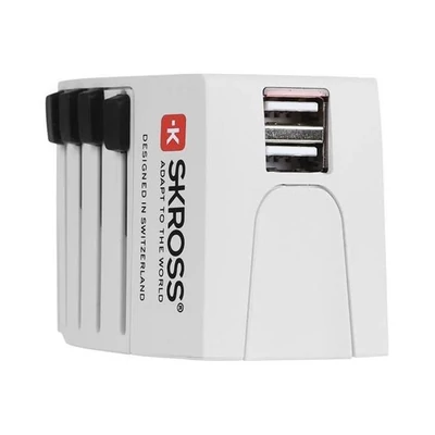 Skross SKR-MUVUSB hálozati adapteraljzat univerzális + 2 USB(world)
