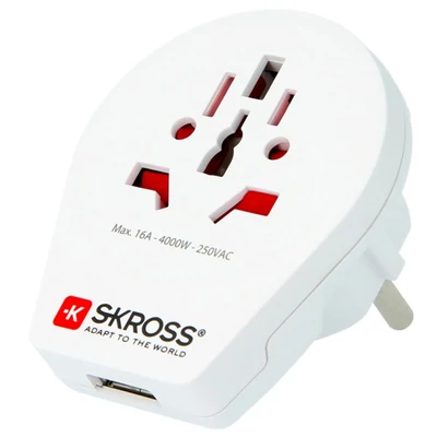 Skross SKR-WORLDTOEUUSB (World To EU) földelt USB csatlakozó