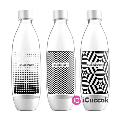 Sodastream Bottle Fuse 3x1l fekete-fehér szénsavasító flakon