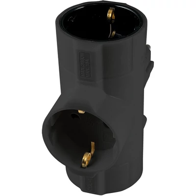 Somogyi TPF-26/BK 230V 16A földelt fekete T elosztó