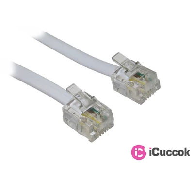 Somogyi USE T 5-10WH/X 10m 6P4C d-d fehér telefon vezeték