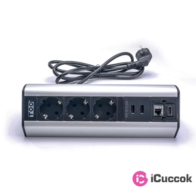 TOO DPS-114-3S 3-as asztalra rögzíthető elosztó