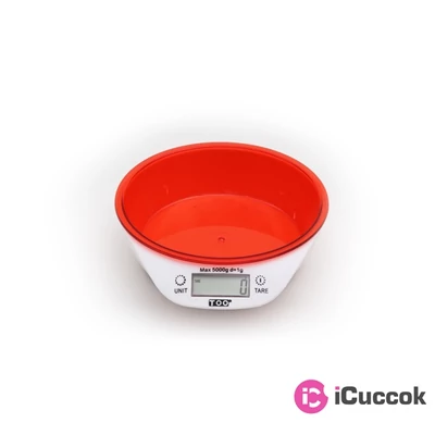 TOO KBSC-300-R piros tálas konyhai mérleg