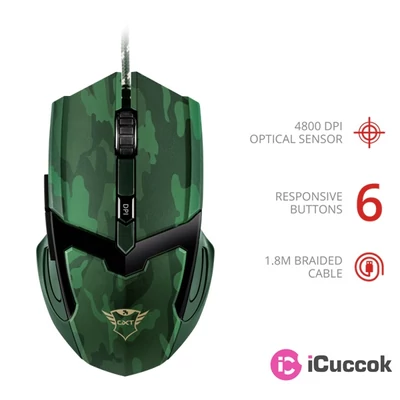 Trust GXT 101C Gav USB jungle camo gamer egér