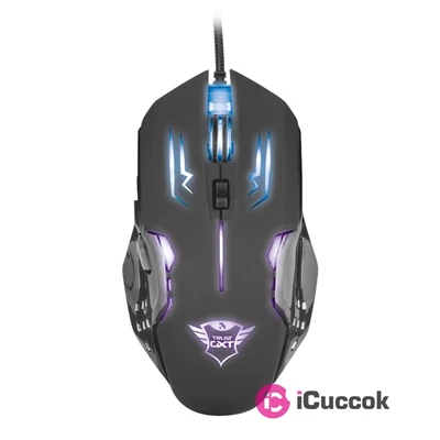 Trust GXT 108 Rava Illuminated USB fekete gamer egér