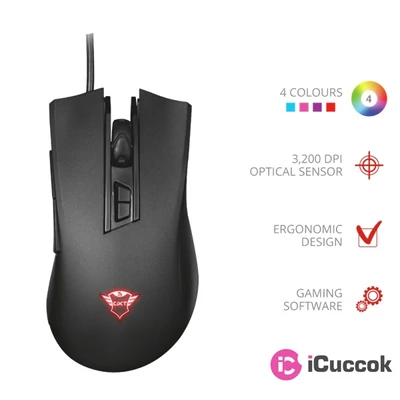 Trust GXT 121 Zeebo fekete gamer egér