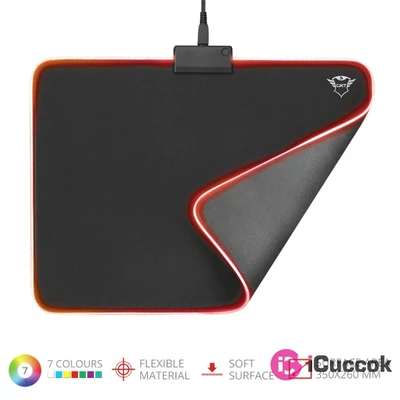 Trust GXT 762 Glide-Flex Illuminated flexible világító fekete gamer egérpad