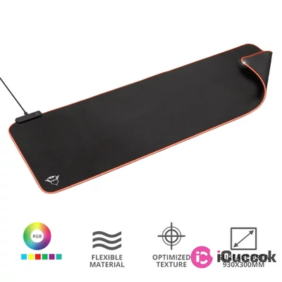 Trust GXT 764 Glide-Flex RGB  XXL világító fekete gamer egérpad