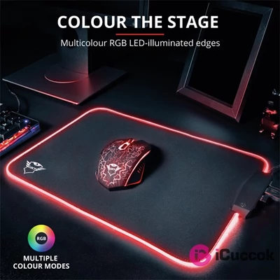 Trust GXT 765 Glide-Flex RGB világító fekete gamer egérpad