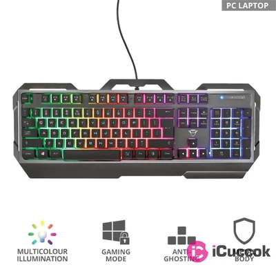 Trust GXT 856 Torac HUN USB fekete gamer billentyűzet