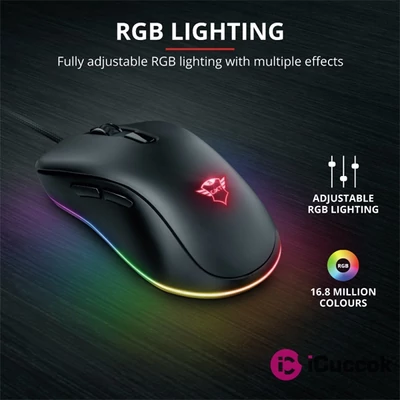 Trust GXT 930 Jacx RGB fekete gamer egér
