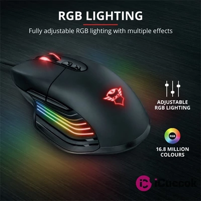 Trust GXT 940 Xidon RGB fekete gamer egér