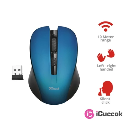 Trust Mydo Silent Click vezeték nélküli kék egér