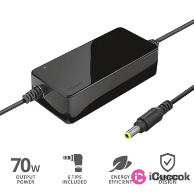 Trust Primo 19V-70W hálózati fekete notebooktöltő