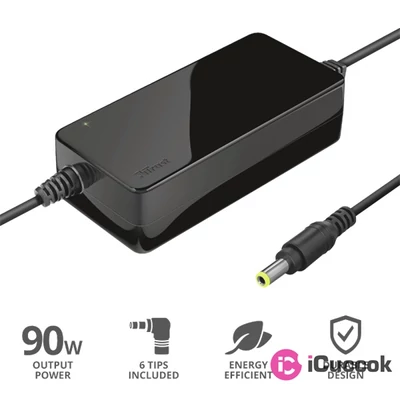 Trust Primo 19V-90W hálózati fekete notebooktöltő