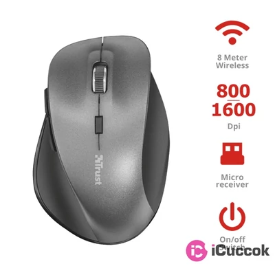 Trust Ravan vezeték nélküli fekete notebook egér