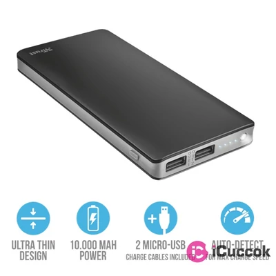 Trust Urban Primo Thin 10000mAh fekete power bank