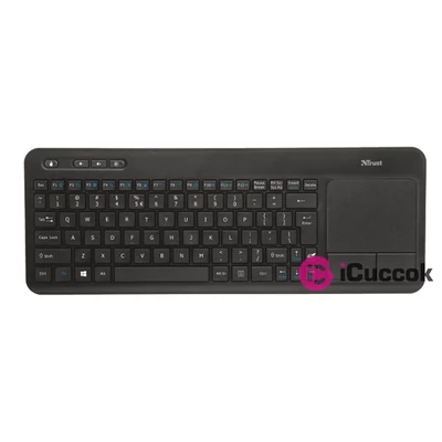 Trust Veza multimédiás fekete vezeték nélküli érintőpados billentyűzet