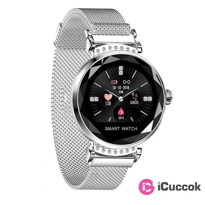 USAMS H2 fémszíjas pulzus és vérnyomásmérő női okosóra