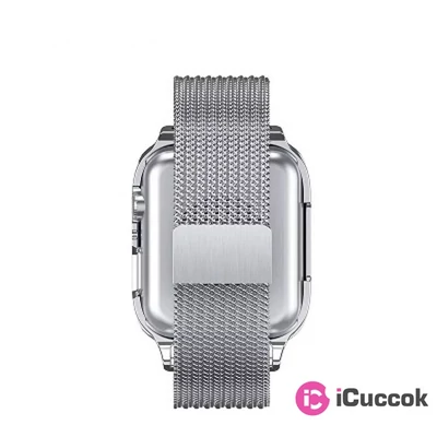 USAMS ZB68IW2 mágneses 44mm ezüst Apple Watch szíj és tok