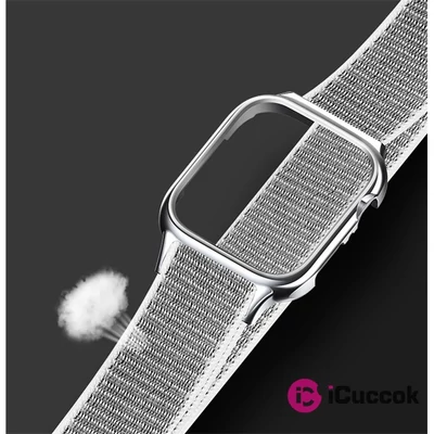 USAMS ZB74IW2 44mm ezüst Apple Watch szíj és tok
