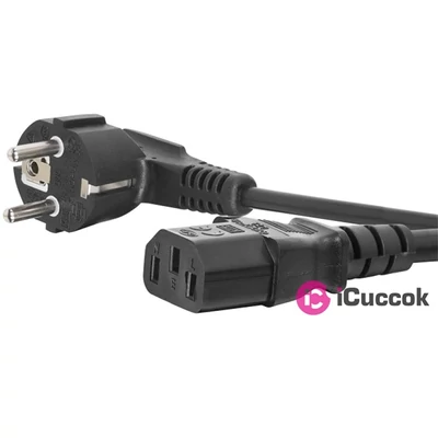 USE N 5 3x0,75mm2 2m fekete hálózati tápkábel
