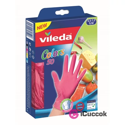 Vileda Color S/M méret 50db eldobható kesztyű