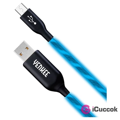 Yenkee YCU 231 BE/MicroUSB/kék/LED/töltő/adatkábel