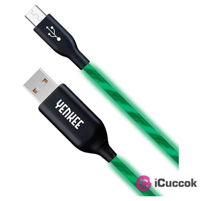 Yenkee YCU 231 GN/MicroUSB/zöld/LED/töltő/adatkábel