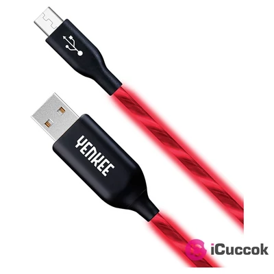 Yenkee YCU 231 RD/MicroUSB/piros/LED/töltő/adatkábel