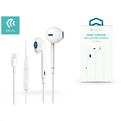 Devia sztereó felvevős fülhallgató - Lightning and Bluetooth - Devia Smart Earpods for iPhone - white