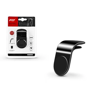 Univerzális szellőzőrácsba illeszthető mágneses PDA/GSM autós tartó - Fly C1816 - fekete